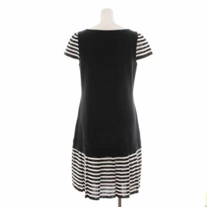 M'S GRACY ワンピース ひざ丈 半袖 フレンチスリーブ リボン 40 L 黒 ブラック