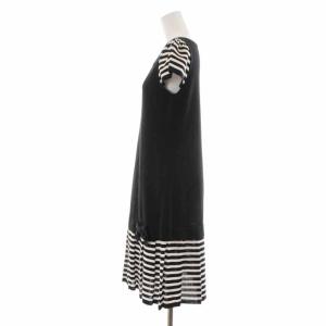 M'S GRACY ワンピース ひざ丈 半袖 フレンチスリーブ リボン 40 L 黒 ブラック