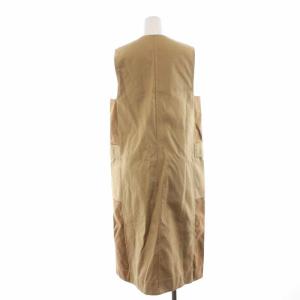 Spick&Span 21AW ダブルクロスジレ ベスト ロング ジップアップ 茶 ブラウン