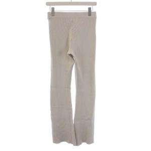 Deuxieme Classe リブニット イージーパンツ ワイド フレア ベージュ