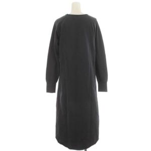 HYSTERIC GLAMOUR ワンピース スウェット ロング 安全ピンロゴ 長袖 FREE チャコールグレー