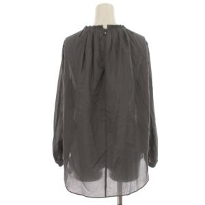 IENA タグ付き 20SS コットンシフォンドビーシャーリングブラウス プルオーバー ハイネック 長袖 F グレー
