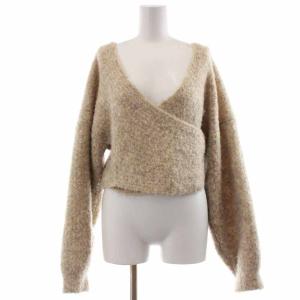 21AW ウールブレンドニットプルオーバー ニット 長袖 F ベージュ PWNT215153