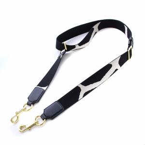 ショルダーストラップ 総柄 黒 ブラック