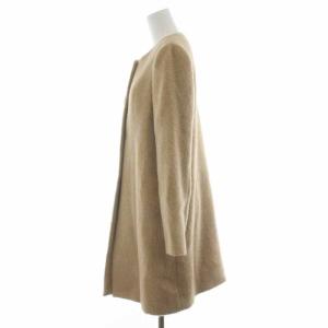 ANAYI ノーカラーコート シングル 4B 毛 アルパカ混 38 M ベージュ