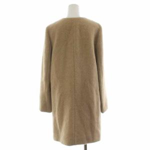 ANAYI ノーカラーコート シングル 4B 毛 アルパカ混 38 M ベージュ