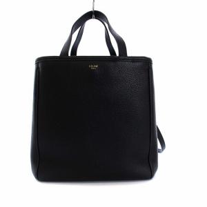 CELINE 20年製 スモール フォールド カバ ハンドバッグ 3WAY レザー 黒