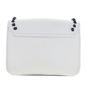 FURLA メトロポリス ショルダーバッグ ポシェット スクエア 斜めがけ ヤギスタッズ チェーン ジェニュインレザー 白 ホワイト 黒