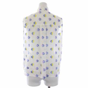 Diagram GRACE CONTINENTAL 20SS キカジャガードボウタイ ブラウス シャツ ノースリーブ リボン 総柄 38 M 白 ホワイト マルチカラー