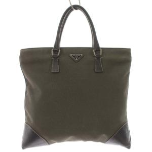 CANAPA CINGHI BN0073 ミニ トートバッグ ハンドバッグ キャンバス レザー 三角プレート 鞄 カーキ