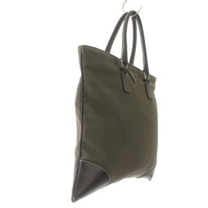 PRADA CANAPA CINGHI BN0073 ミニ トートバッグ ハンドバッグ キャンバス レザー 三角プレート 鞄 カーキ