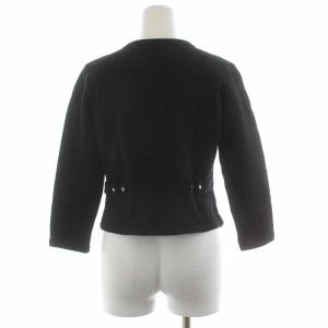 agnes b. カーディガン ノーカラー 裏起毛 T1 S 黒 ブラック ED17M001