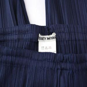 ISSEY MIYAKE プリーツ イージーパンツ L 紺 ネイビー