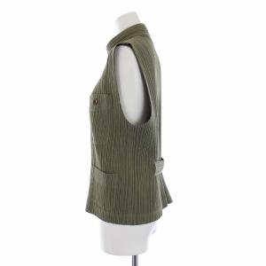 ISSEY MIYAKE プリーツ ベスト ハイネック M 緑 グリーン
