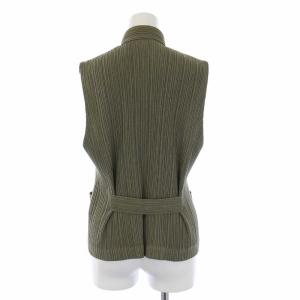 ISSEY MIYAKE プリーツ ベスト ハイネック M 緑 グリーン