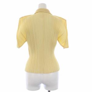 PLEATS PLEASE ISSEY MIYAKE イッセイミヤケ プリーツ オープンカラーシャツ ブラウス 半袖 3 L ベージュ