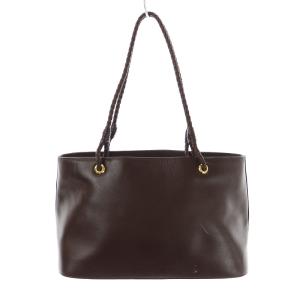 HAMANO ハンドバッグ ショルダーバッグ メッシュハンドル 編み込み ロゴ レザー 茶色 ブラウン OM