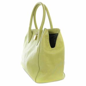 FURLA ハンドバッグ レザー ロゴチャーム付き 黄緑 ライトグリーン