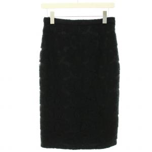 GRACE CONTINENTAL タイトスカート ロング ミモレ 総レース フラワーモチーフ 刺繍 38 M 黒 ブラック