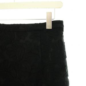 GRACE CONTINENTAL タイトスカート ロング ミモレ 総レース フラワーモチーフ 刺繍 38 M 黒 ブラック