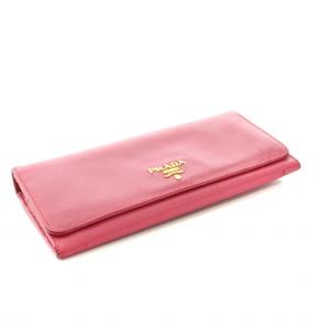 PRADA 長財布 二つ折り 小銭入れ レザー ピンク