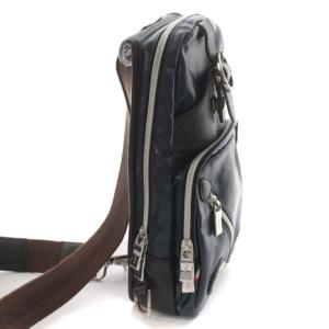 Orobianco ボディバッグ ショルダー 斜め掛け キャンバスコーティング 鞄 紺 ネイビー