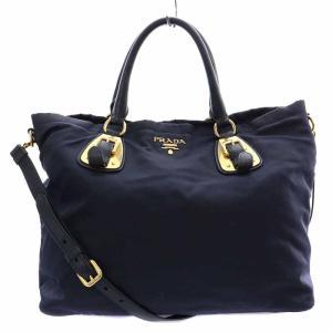 トートバッグ ショルダーバッグ 2way ナイロン ロゴ 紺