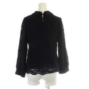 BLUE LABEL CRESTBRIDGE カットソー 長袖 タートルネック レース 38 M 紺 ネイビー 55M42-889-29