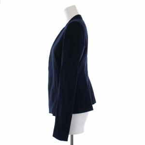 Theory STRETCH CANVAS CLEAN BLAZER UL ノーカラージャケット トッパー 裏地なし 0 XS 紺 ネイビー