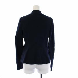 Theory STRETCH CANVAS CLEAN BLAZER UL ノーカラージャケット トッパー 裏地なし 0 XS 紺 ネイビー