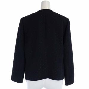 Leilian セットアップ 上下 ノーカラージャケット フレアスカート ひざ丈 近年モデル 11 L 紺 ネイビー