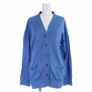 JOHNSMEDLEY ニットカーディガン コットン ポケット 長袖 2 M 青 ブルー
