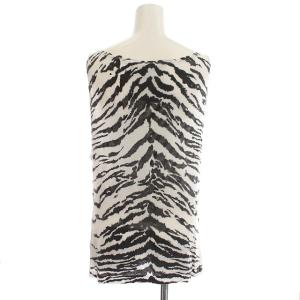SAINT LAURENT PARIS タンクトップ ノースリーブ カットソー S 黒 白