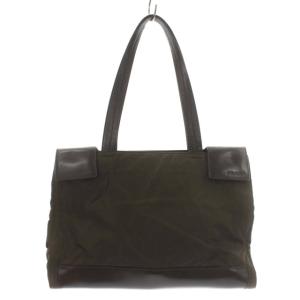 トートバッグ ナイロン レザー 切替 鞄 カーキ 黒 ブラック