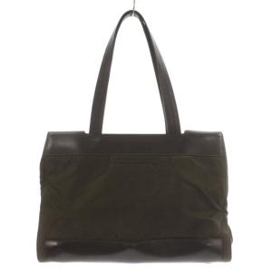 PRADA トートバッグ ナイロン レザー 切替 鞄 カーキ 黒 ブラック