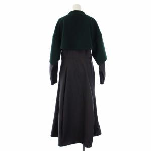 nagonstans 22AW ダンボール combination dress ワンピース ロング 長袖 S グリーン