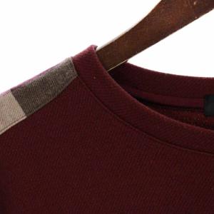 BLACK LABEL CRESTBRIDGE ニット セーター プルオーバー ウール混 ショルダーチェック 長袖 M ボルドー