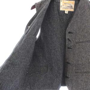 SUGAR CANE ブラックコバートワークベスト BLACK COVERT WORK VEST ジレ Vネック 38 M グレー SC12795