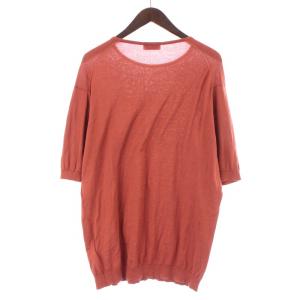 JOHN SMEDLEY ニット カットソー 半袖 クルーネック 大きいサイズ XL 茶 ブラウン