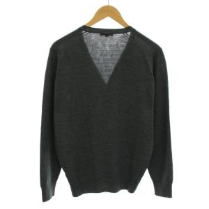 JOHN SMEDLEY ニットカーディガン Vネック 長袖 ハイゲージ メリノウール M グレー