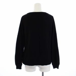 BLUE LABEL CRESTBRIDGE ニット セーター 長袖 リボン チェック ウール 38 M 黒 ブラック