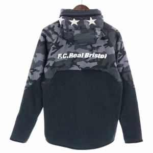 F.C.Real Bristol NIKE 14AW SWEAT HOODY ジャケット パーカー ジップアップ 迷彩 カモフラ 切替 長袖 S グレー 黒