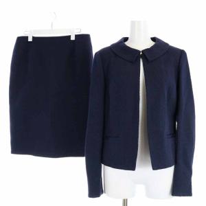 NEMIKA セットアップ 上下 ジャケット タイトスカート ひざ丈 PONTETORTO生地 11 L 紺 ネイビー