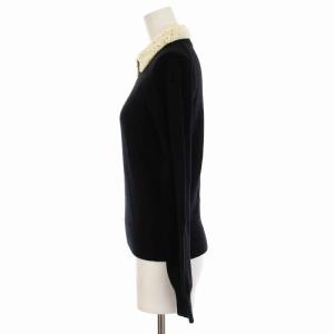 Diagram GRACE CONTINENTAL 20AW セーター ニット つけ襟 パール ビジュー 長袖 アンゴラ混 36 S 黒 ブラック