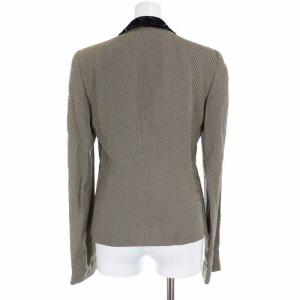 EMPORIO ARMANI セットアップ 上下 テーラードジャケット ダブルボタン スラックスパンツ ロング ウール混 ストライプ 42 M 茶 ブラウン