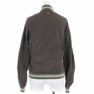 EMPORIO ARMANI EA7 ブルゾンジャケット ハイネック スタンドカラー ジップアップ メッシュ 切替 S カーキ