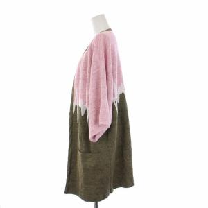 lucien pellat finet トッパーカーディガン 七分袖 ロング リネン混 S ピンク カーキ