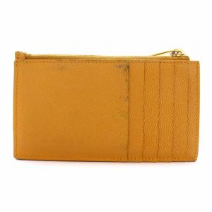 YVES SAINT LAURENT モノグラム フラグメント ジップカードケース コインケース 小銭入れ 財布 カサンドラ レザー 黄色 ベイクドイエロー