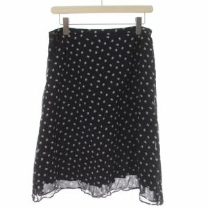 Leilian セットアップ 上下 Tシャツ カットソー プルオーバー フレアスカート 総柄 大きいサイズ 13 XL 紺 ネイビー マルチカラー