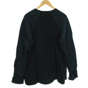 BYBORRE カットソー スウェット トレーナー 切替 長袖 XL 黒 ブラック